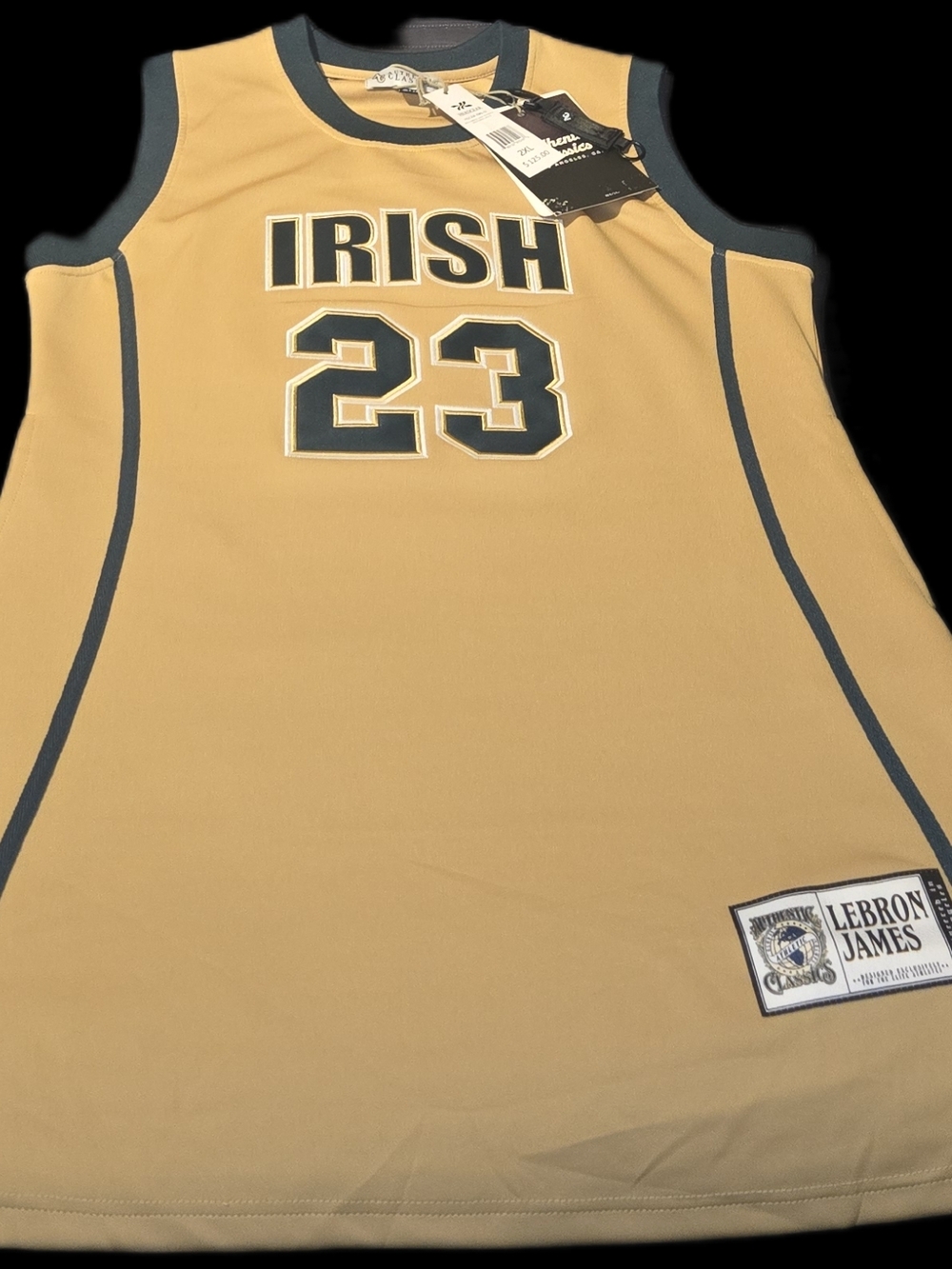 IRISH 23 Gold Basketball Jersey — LeBron James Patch